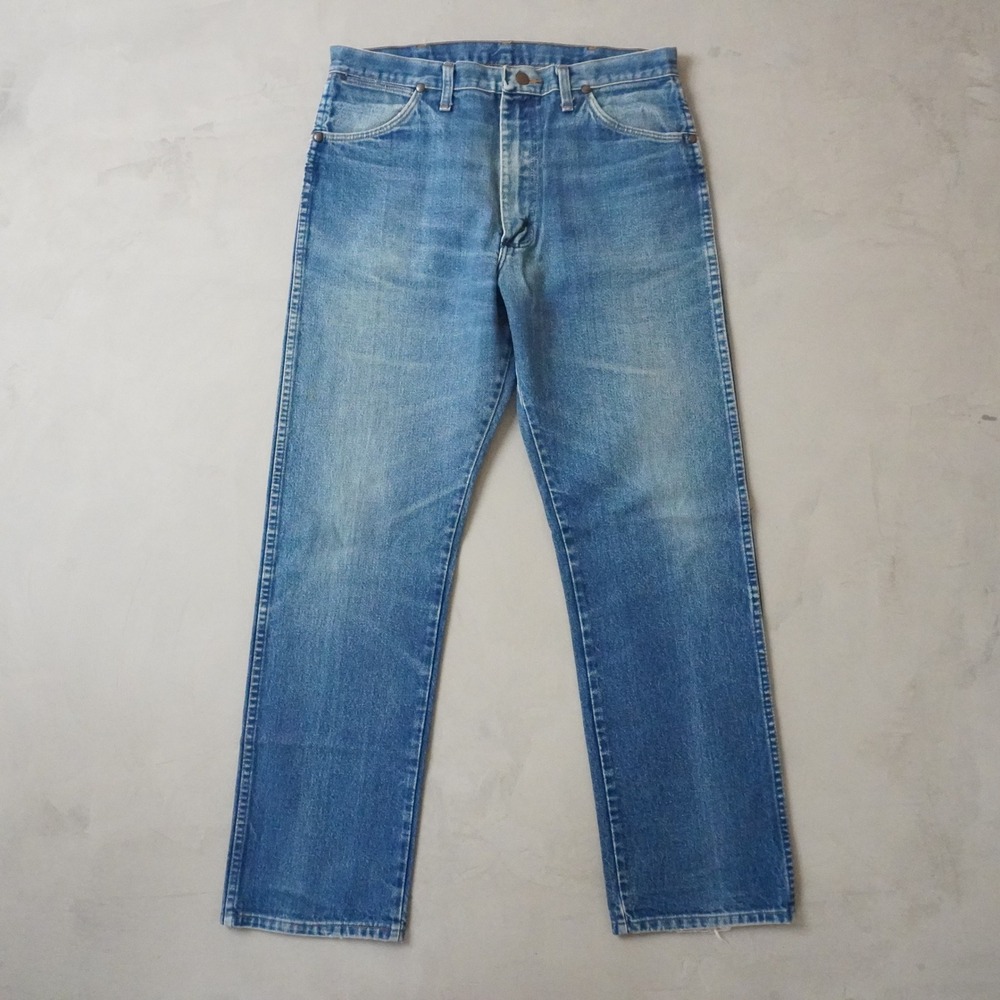 Vintage Wrangler Cowboy Jeans 34x32 Mens 90s Blue Straight Leg USA Made Denim